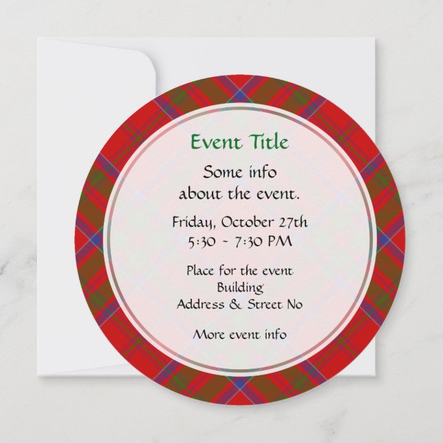 Clan MacDonald of Keppoch Tartan Invitation (Back)