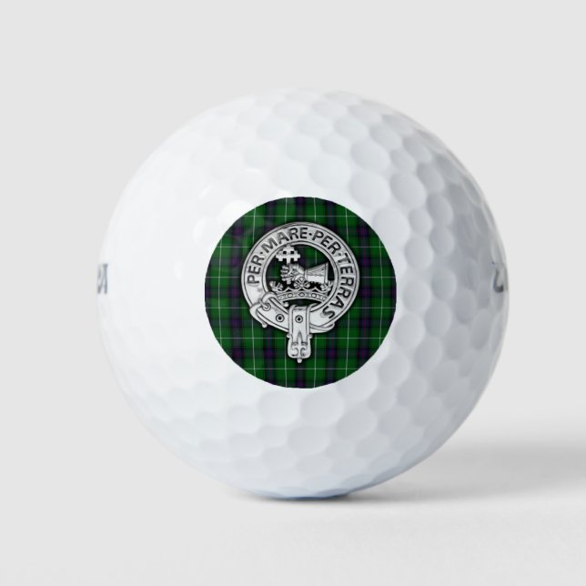 Clan MacDonald of the Isles Crest & Tartan Golf Balls (Front)