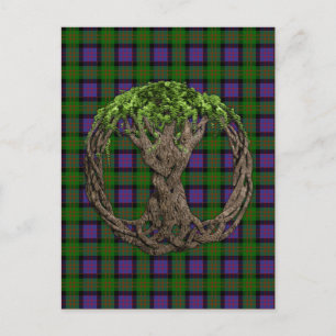 Clan MacDonald of the Isles Tartan And Celtic Tree Postcard