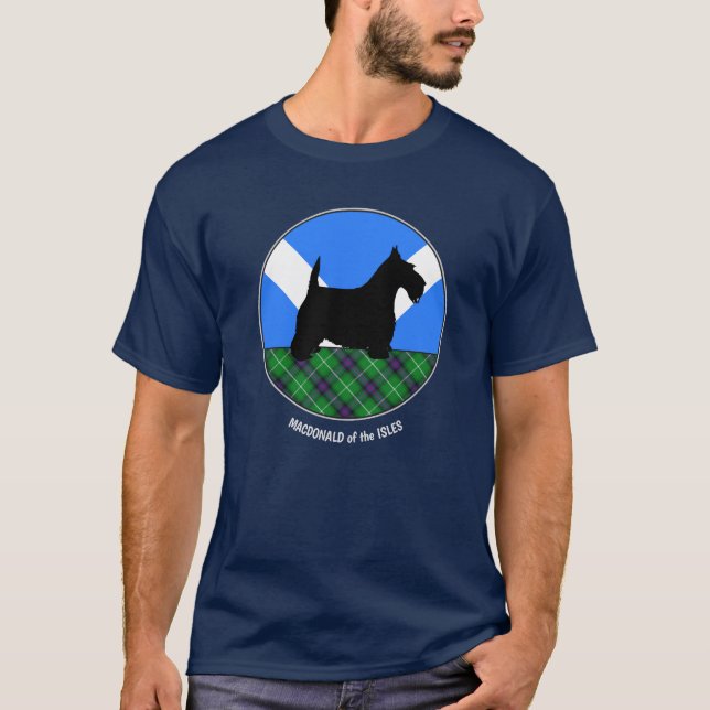 Clan MacDonald of the Isles Tartan & Scottie T-Shirt (Front)