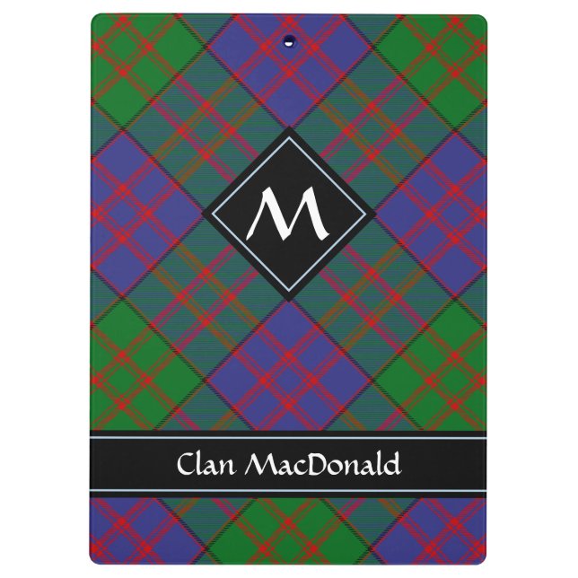 Clan MacDonald Tartan Clipboard (Back)