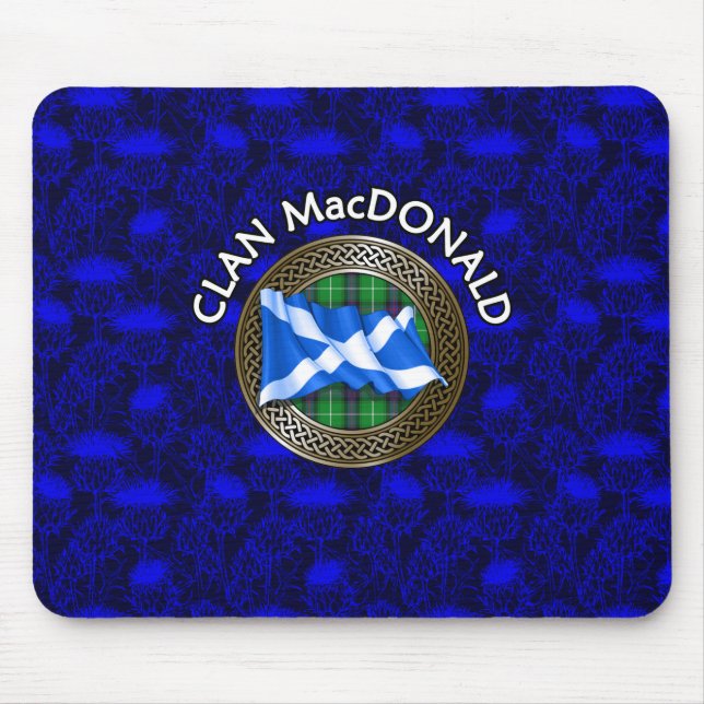 Clan MacDonald Tartan & Flag Mouse Mat (Front)