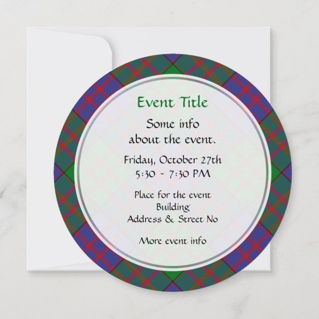 Clan MacDonald Tartan Invitation (Back)