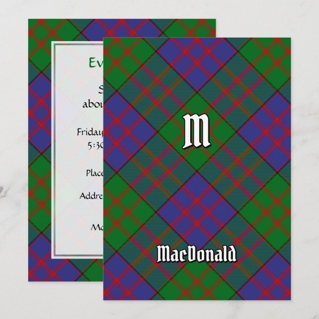 Clan MacDonald Tartan Invitation (Front/Back)