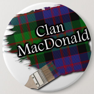 Clan MacDonald Tartan Paint Brush 6 Cm Round Badge