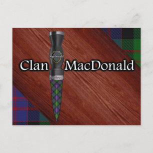 Clan MacDonald Tartan Sgian Dubh Blade Postcard