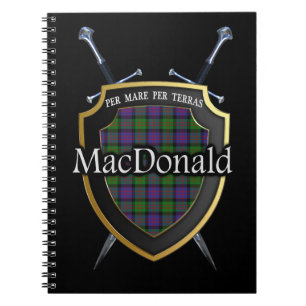 Clan MacDonald Tartan Shield & Swords Notebook