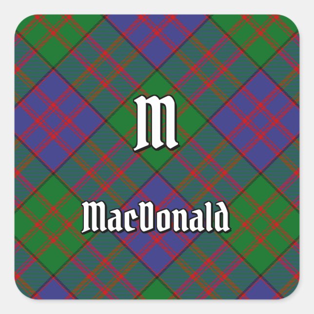 Clan MacDonald Tartan Square Sticker (Front)