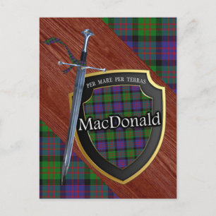 Clan MacDonald Tartan Sword & Shield Postcard
