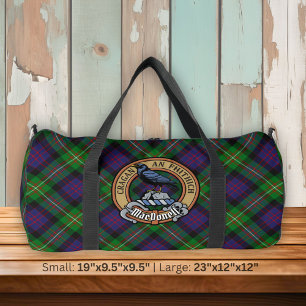 Clan MacDonell of Glengarry Crest over Tartan Duffle Bag