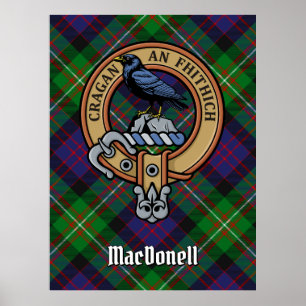 Clan MacDonell of Glengarry Crest over Tartan Poster
