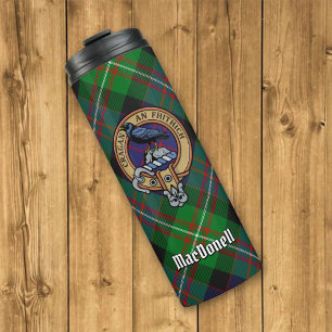 Clan MacDonell of Glengarry Crest over Tartan Thermal Tumbler