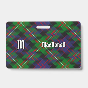 Clan MacDonell of Glengarry Tartan ID Badge