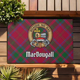 Clan MacDougall Crest over Tartan Doormat