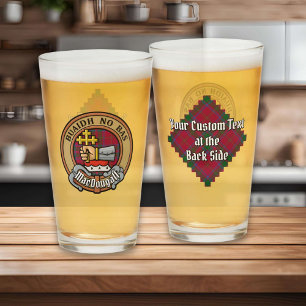 Clan MacDougall Crest over Tartan Glass
