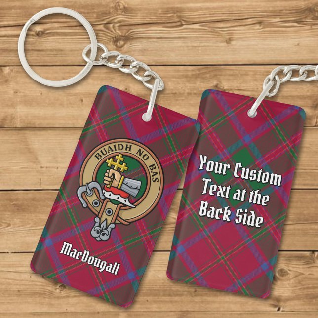 Clan MacDougall Crest over Tartan Key Ring (Creator Uploaded)