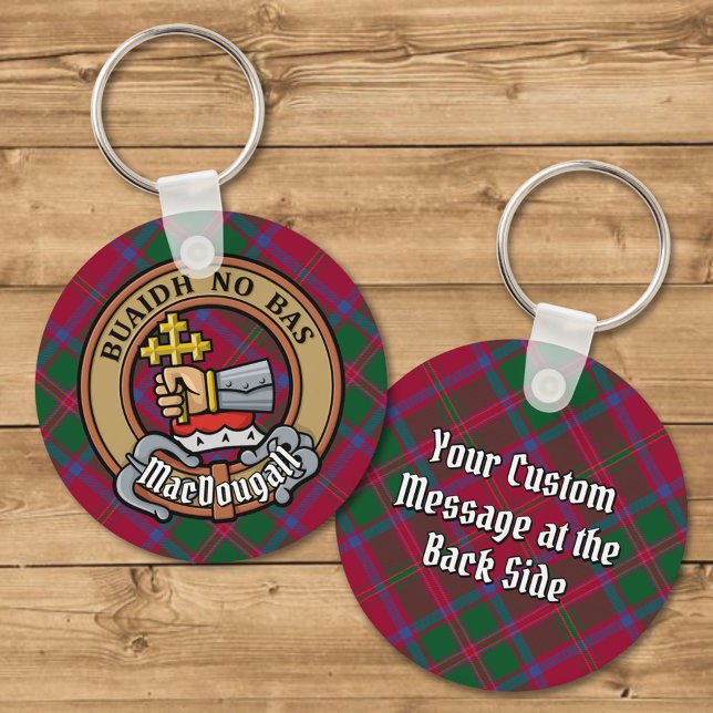 Clan MacDougall Crest over Tartan Key Ring (Creator Uploaded)