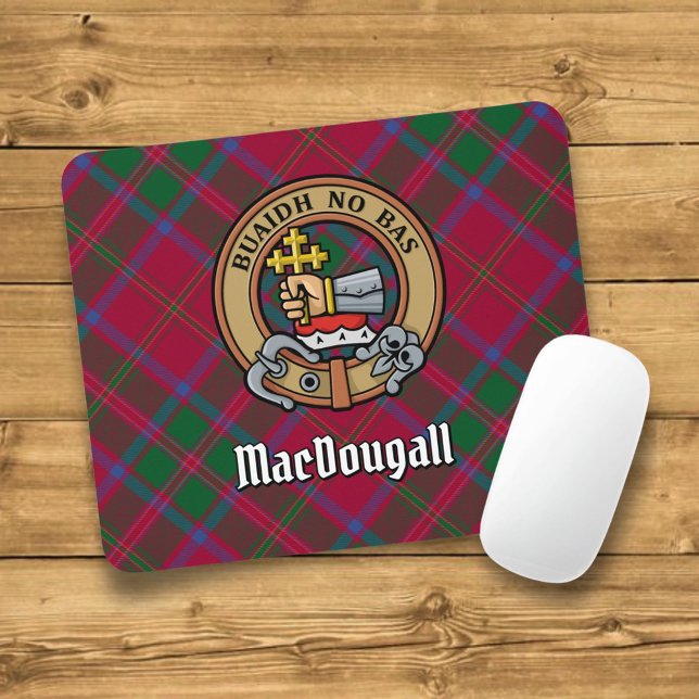 Clan MacDougall Crest over Tartan Mouse Mat (Creator Uploaded)