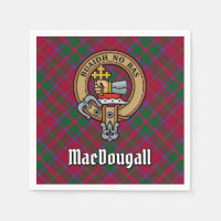 Clan MacDougall Crest over Tartan