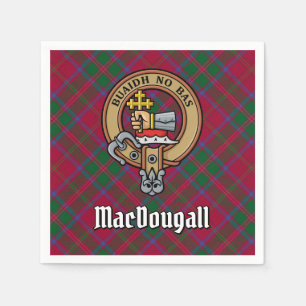 Clan MacDougall Crest over Tartan Napkin