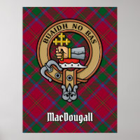 Clan MacDougall Crest over Tartan