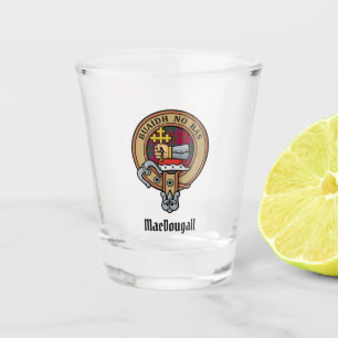 Clan MacDougall Crest over Tartan Shot Glass