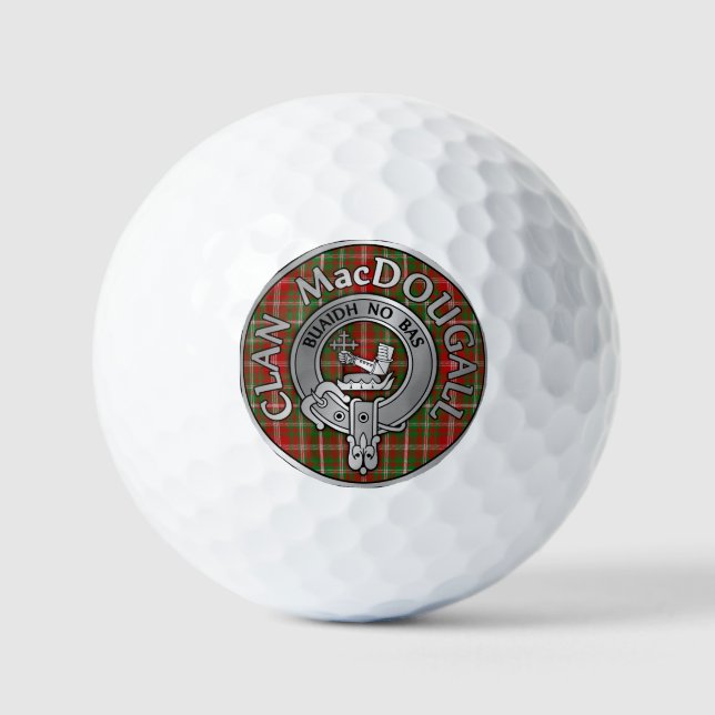 Clan MacDougall Crest & Tartan Golf Balls (Front)