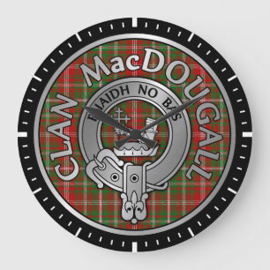 Clan MacDougall Crest & Tartan Large Clock