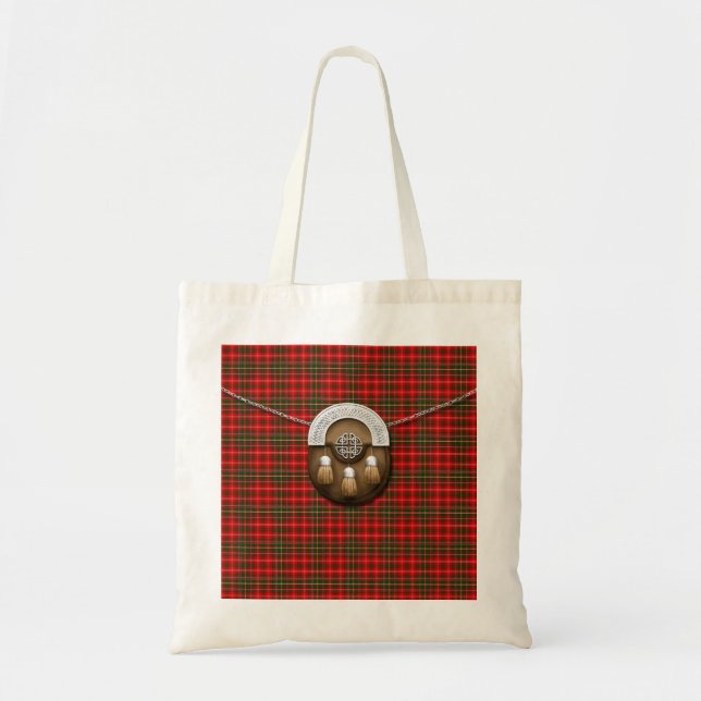 Clan MacDougall Tartan And Sporran Tote Bag (Front)