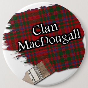 Clan MacDougall Tartan Paint Brush 6 Cm Round Badge