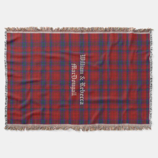 Clan MacDougall Tartan Plaid Custom Throw Blanket (Front)