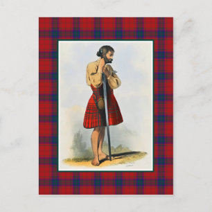 Clan MacDougall Vintage Illustration Tartan Frame Postcard