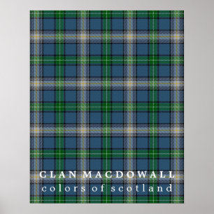 Clan MacDowall Colours of Scotland Tartan Poster
