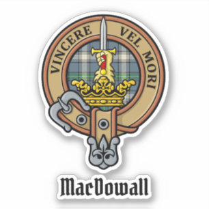 Clan MacDowall Crest over Tartan