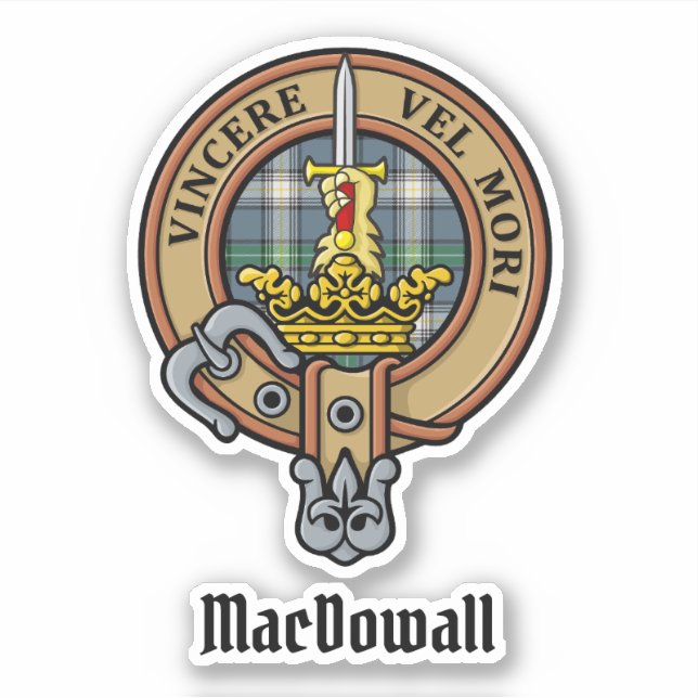 Clan MacDowall Crest over Tartan (Front)