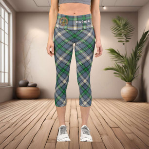 Clan MacDowall Crest over Tartan Capri Leggings