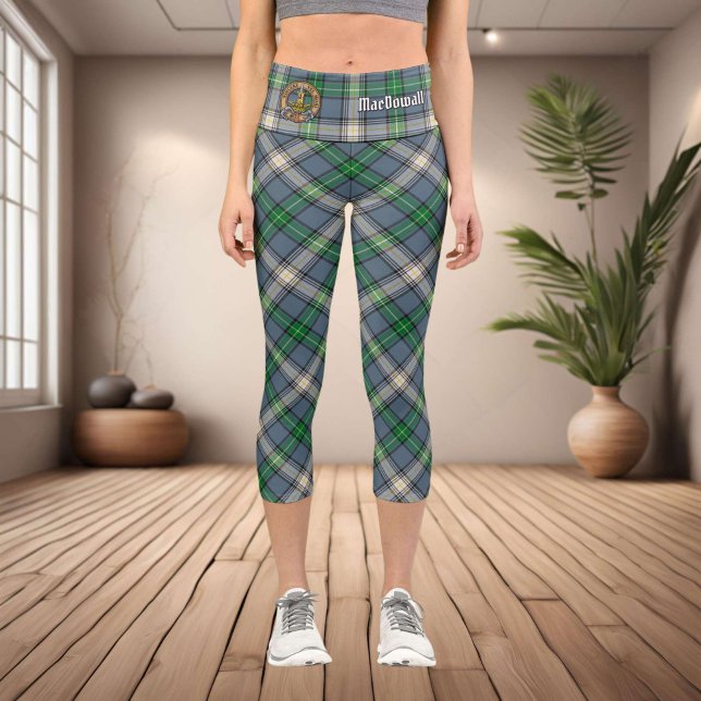 Clan MacDowall Crest over Tartan Capri Leggings (Creator Uploaded)