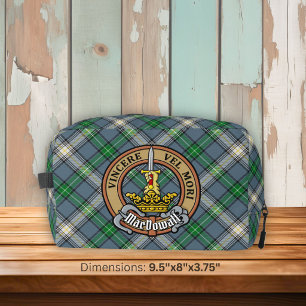 Clan MacDowall Crest over Tartan Dopp Kit