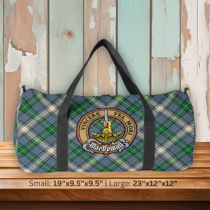 Clan MacDowall Crest over Tartan Duffle Bag