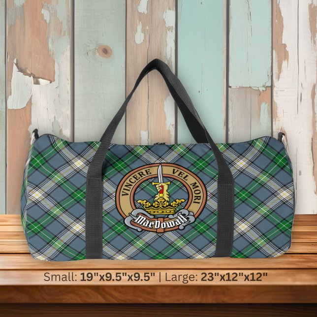 Clan MacDowall Crest over Tartan Duffle Bag (Creator Uploaded)