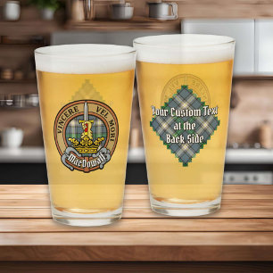 Clan MacDowall Crest over Tartan Glass