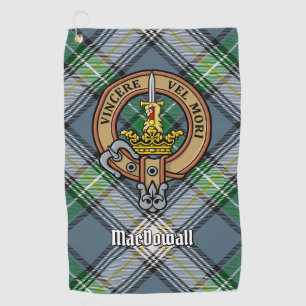 Clan MacDowall Crest over Tartan Golf Towel