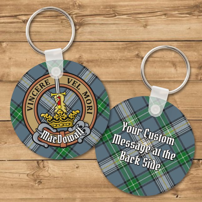 Clan MacDowall Crest over Tartan Key Ring (Creator Uploaded)