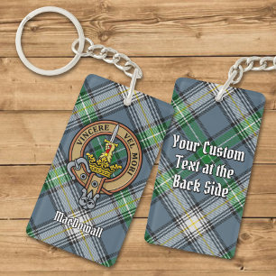 Clan MacDowall Crest over Tartan Key Ring