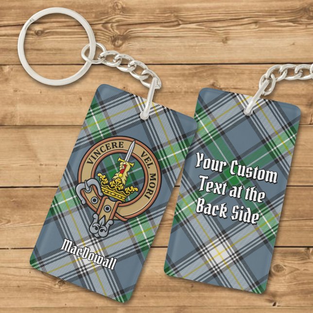 Clan MacDowall Crest over Tartan Key Ring (Creator Uploaded)