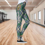 Clan MacDowall Crest over Tartan Leggings<br><div class="desc">Clan MacDowall crest badge surrounded by a strap and buckle over tartan background. Custom text.</div>
