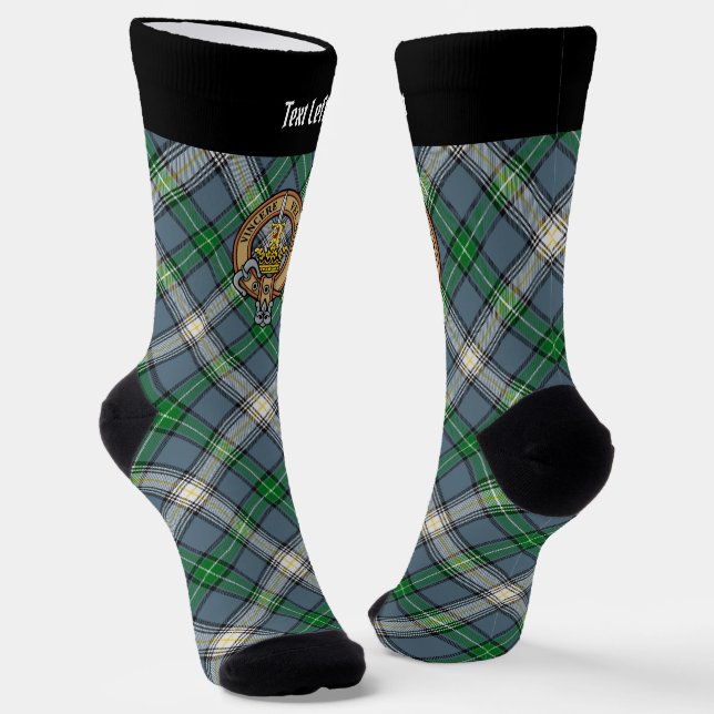 Clan MacDowall Crest over Tartan Socks (Angled)