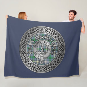 Clan MacDowall Crest & Tartan Knot Fleece Blanket