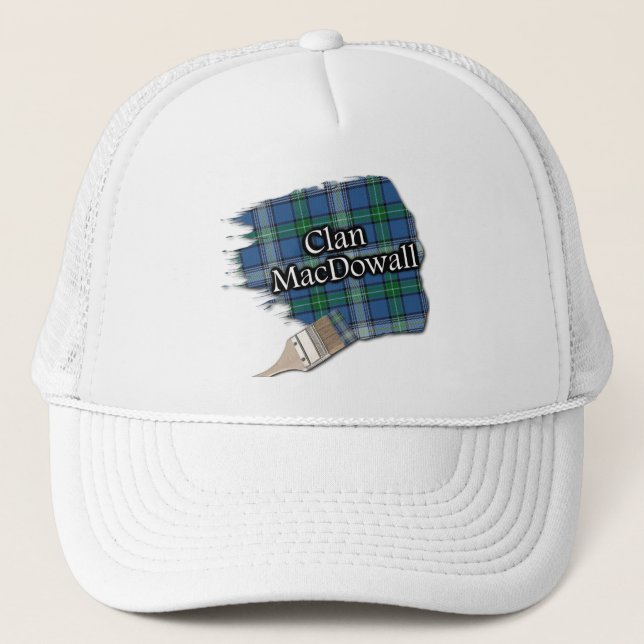 Clan MacDowall McDowell Tartan Paint Brush Cap (Front)