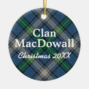Clan MacDowall Scottish Tartan Ceramic Tree Decoration